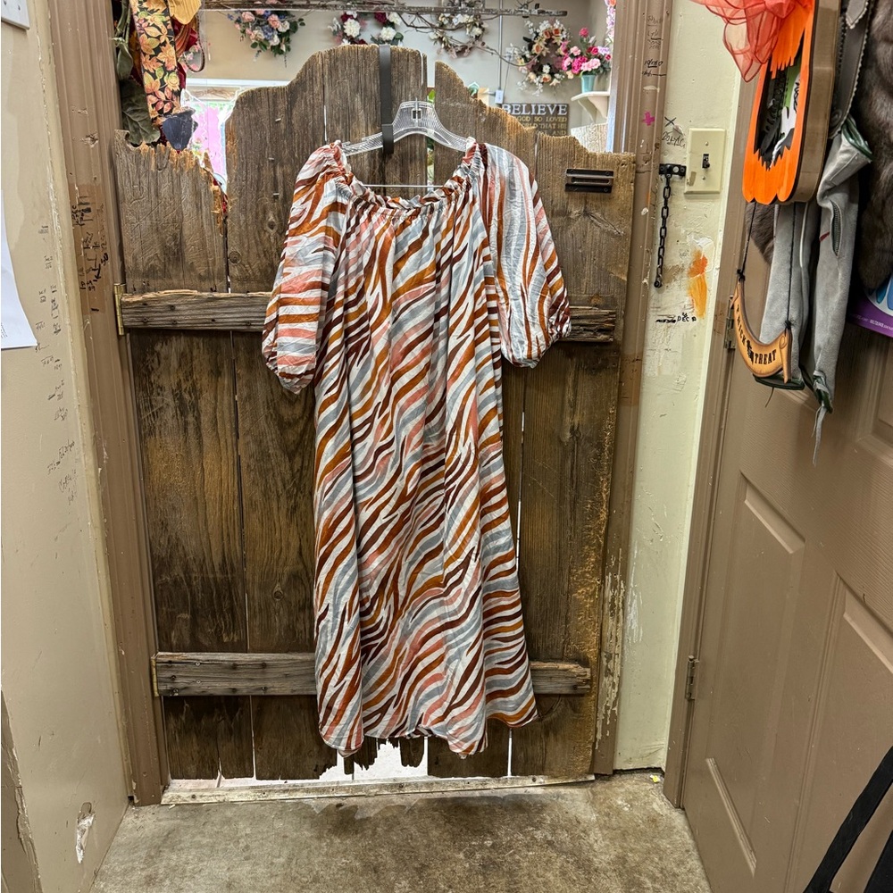 Ann Taylor Multicolor Striped Midi Dress